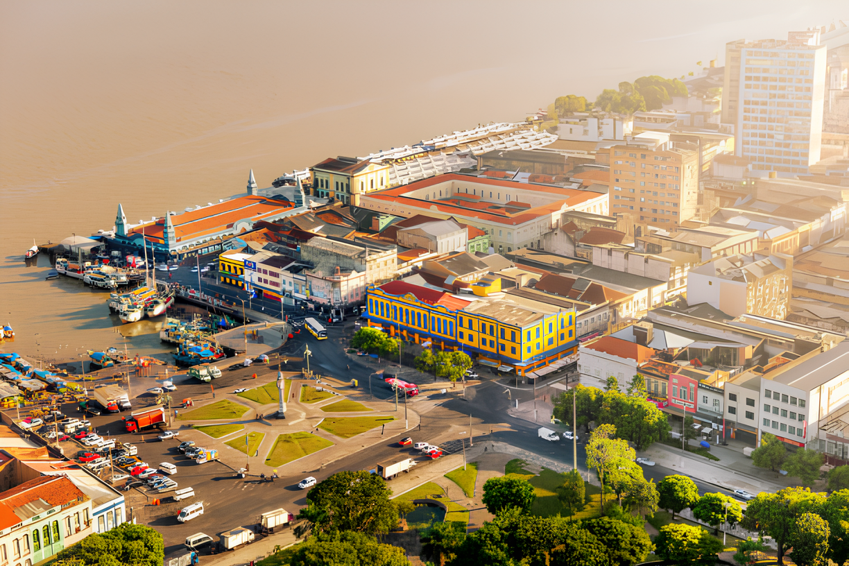 Vista aérea de Belém — sede da C2R